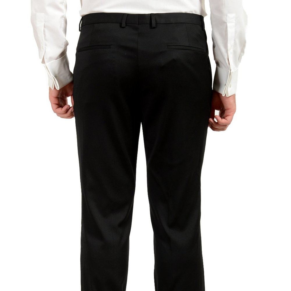 Hugo Boss Men's "Arti/Hesten201E1" Extra Slim Black Tuxedo Wool One Button Suit - Picture 10 of 14